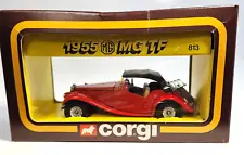 Vintage Corgi 1:43 1955 MG TF Red 813 Rare Find For Serious Collector's