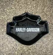 Harley-Davidson Collectible Ashtray Classic 2007 Black Glossy Cigarette Dish