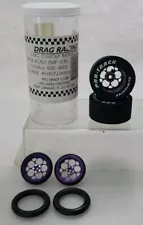 Pro Track Magnum Purple Front & Rear Wheels & Tires 1/24 Slot Car Dragster Drag