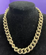 VINTAGE Gold Tone Metal Chunky Chain Link Choker Necklace SALE!