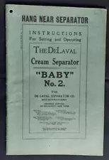 1912 Operating Manual Delaval Cream Separator Baby No. 2 De Laval Poughkeepsie