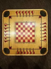 Vintage Carrom Game Board Wooden Double Sided