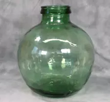 Large Vintage Viresa France Green Glass Terrarium Carboy Globe Bottle Vase