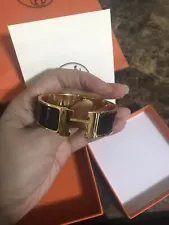 hermes wide enamel cuff bracelet