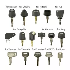 16 Keys Heavy Equipment Fit For CAT Caterpillar JCB Hitachi Volvo Kubota Bobcat