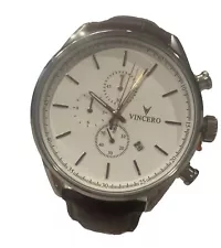 Men's Vincero Chrono S White Brown Strap 40mm Watch w/Leather Band Watch Sale