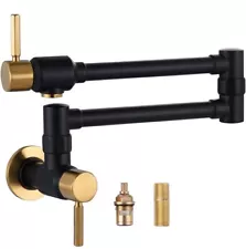 Black and Gold Pot Filler Faucet: ALEASHA Solid Brass Made Heavy Duty