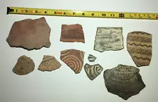 Ancient Mogollon Anasazi Native American Pottery Shards Black & White Gray Clay