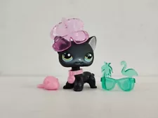 Littlest Pet Shop toy LPS Short Hair Black Cat #336 W/4pcs Accessories for kid