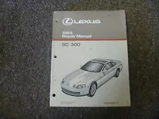 1993 Lexus SC300 SC 300 Engine Transmission Shop Service Repair Manual 3.0L VOL1