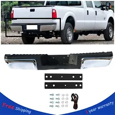 Rear Step Bumper FOR 2008-2016 Ford F250 Super Duty Chrome w/o Sensor Holes (For: 2008 Ford F-450 Super Duty)