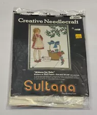 Sultana Creative Needlecraft Kit #32145 "KITTENS FOR SALE" Crewel Yarn Vintage