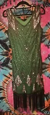 PrettyGuide Women 1920s Gatsby Cocktail Sequin Art Deco Green Flapper Dress XL