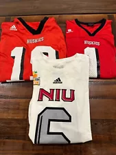 Lot of 3 NIU Huskies Football Jersey & Shirt Northern Illinois Mens M Boys L