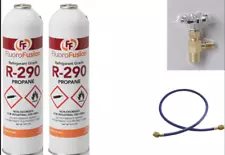 R–290 (2) Large 14 oz. Cans, FluoroFusion, Refrigerant Grade PV14 Taper & Hose