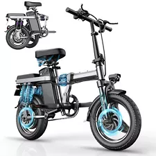 Adult Ebike 500W Peak Motor 48V 15AH Folding Electric Bicycle 25MPH 35Mile Range