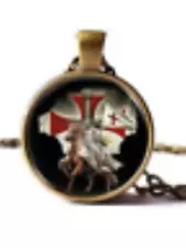 Knights Templar Necklace - Christian Knight on Horse