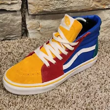 Vans Sk8 Hi Youth Size 5 Suede Color Block Primary Colors High Top Shoes #721356