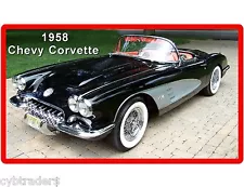 1958 Chevrolet Corvette Black Auto Refrigerator / Tool Box Magnet Man Cave