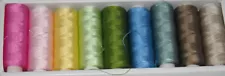 100% Silk Sewing Applique 50 weight Thread Sampler 9 Colors 200 meters each