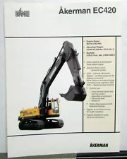 1994 Akerman EC420 Backhoe Specifications Construction Sales Tri-Folder