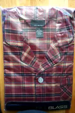 BILL BLASS MEN'S VINTAGE COTTON BLEND RED PLAID PAJAMAS/SIZE MEDIUM/NEW/NOS/2