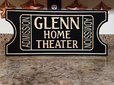 Home Theater Sign Personalized Gift Movie Room Decor Basement Cinema Man Cave