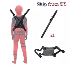 Deadpool 21" Ninja Dual Sword w/Holder Harness Carrying Belt Cosplay for Kids