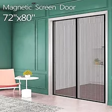 Magnetic Screen Door for French Door 72"W80"L IKSTAR Sliding Screen Door with...