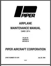 PIPER ARCHER MAINTENANCE MANUAL on "CD/DVD*