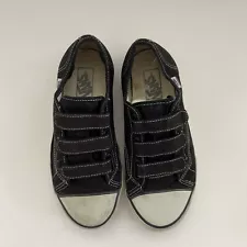 Vans Prison Issue Edition Strap Closure Black Low Top shoes size M 8 -W 9.5 READ