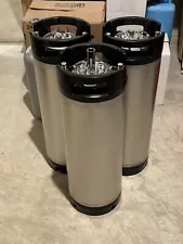 Three (3) 5 Gallon Home Brew Kegs - Ball Lock, Excellent Condition, with Key