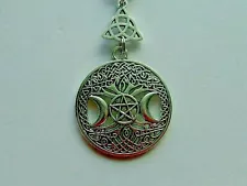 TRIPLE MOON TREE OF LIFE CELTIC KNOT KEYCHAIN CLIP FOR PURSE BAG BACKPACK