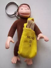 Curious George with newspaper bag key chain 3 papers