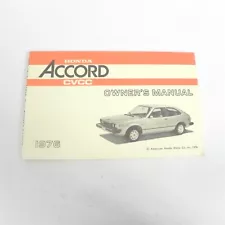 VINTAGE 1976 HONDA ACCORD CVCC OWNERS OPERATORS MANUAL SERVICE GUIDE BOOK