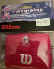 Wilson Football 1" Bicep Band NFL BCA Logo Breast Cancer Awareness Pink 2-pack