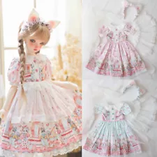 1/4MSD 1/3SD BJD Doll Sweet Kitten Cat Dress Pink/Blue Petticoat Apron Socks