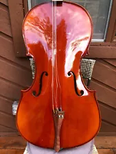 Vintage Cello Full Size 4/4 Labeled for Restoration/Repair