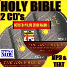 King James Version Holy Bible OLD & NEW Testaments MP3 Audio & Text 2 PC-CD NEW