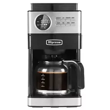 Programmable Drip Coffee Maker with Burr Grinder,12 Cups,Black/Stainless Stee...