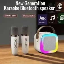 Bluetooth K12 Karaoke Machine Portable 5.3 PA Speaker1-2 Wireless Microphones