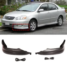 2pcs Front Bumper Spoiler Body Kit Lips for 2003 2004 Toyota Corolla Black