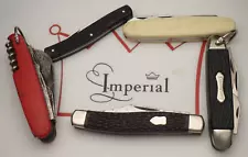 Vintage IMPERIAL IRELAND Pocket Knives - Need Cleaning & Oiling - Lot of Five