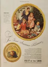 1946 Fruit of the Loom Rayon products Vintage Ad Two great American Traditions