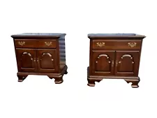 Ethan Allen Georgian Court Heirloom Cherry Nightstands a Pair