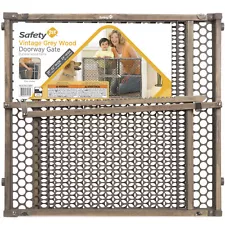 Safety 1st Kids/Baby/Pet Vintage Grey Wood Doorway Security Gate