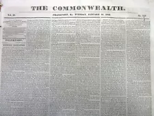 Rare1843 FRANKFORT Kentucky newspaper FEMALE NEGR0 SLAVE & her CHILDREN for SALE