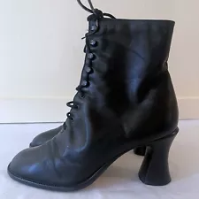 Vintage Nine West Black Lace-up Boots Witchy Goth Fairy 80s 90s SZ 8.5