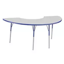 10077-GYBL Half Moon Activity School and Office Table (36" x 72"), Standard