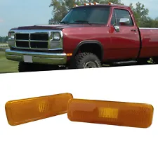 Amber Front Side Marker Light Lamp Assembly For 72-93 Dodge Ram Truck Ramcharger (For: 1975 Dodge Ramcharger)